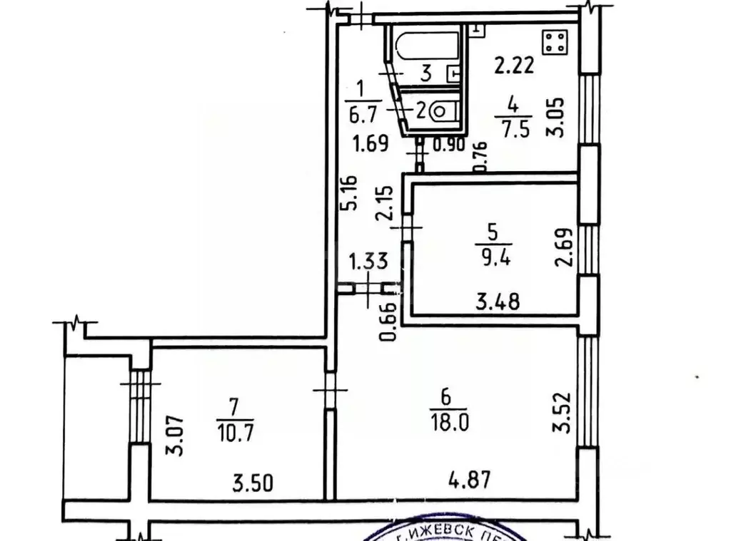 3-к кв. Удмуртия, Ижевск Камбарская ул., 35 (55.1 м) - Фото 2