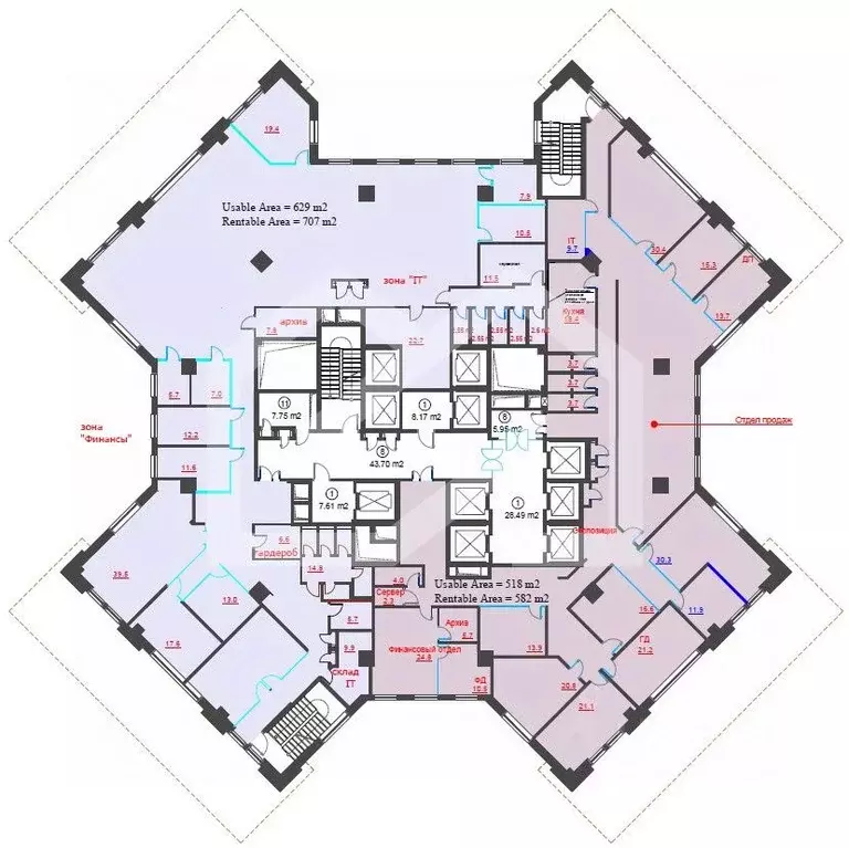 Офис в Москва Павелецкая пл., 2С2 (582 м) - Фото 2