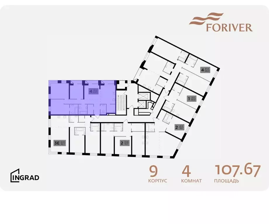 4-к кв. Москва Г мкр, Форивер жилой комплекс, 9 (107.67 м) - Фото 1