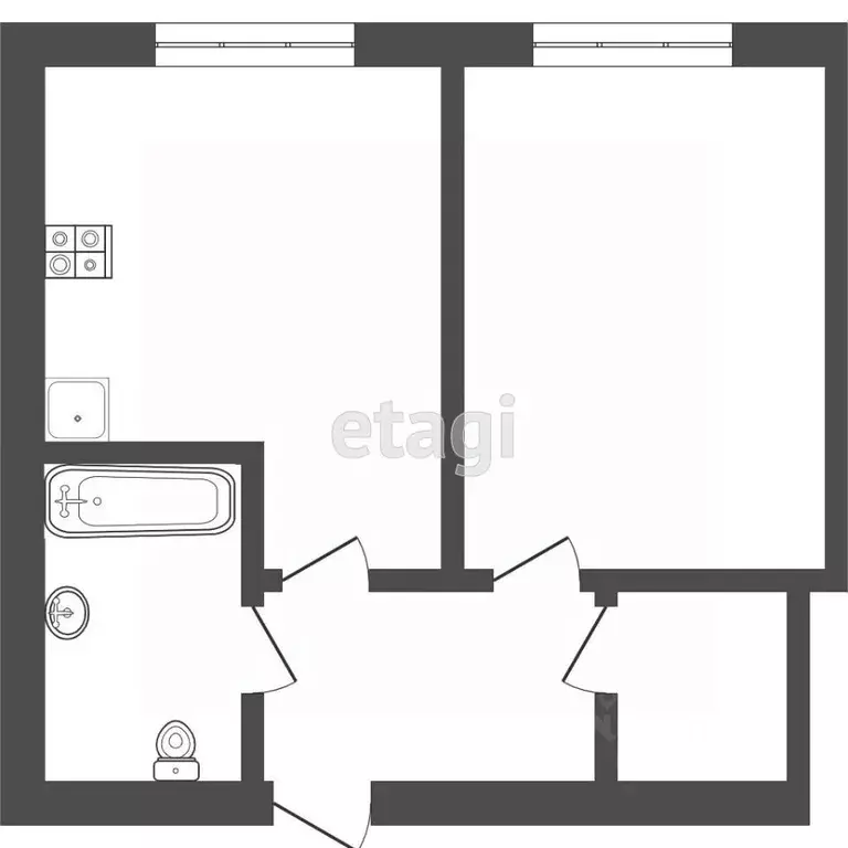 1-к кв. Тюменская область, Тюмень ул. Республики, 204к11 (41.1 м) - Фото 1