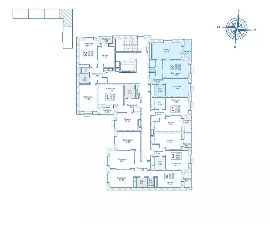 2-комнатная квартира: посёлок городского типа Монино, жилой комплекс ... - Фото 2