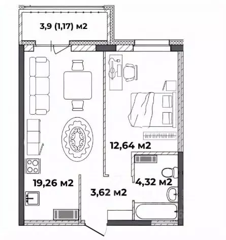1-к кв. Ярославская область, Ярославль Суздальское ш., 33 (41.01 м) - Фото 1