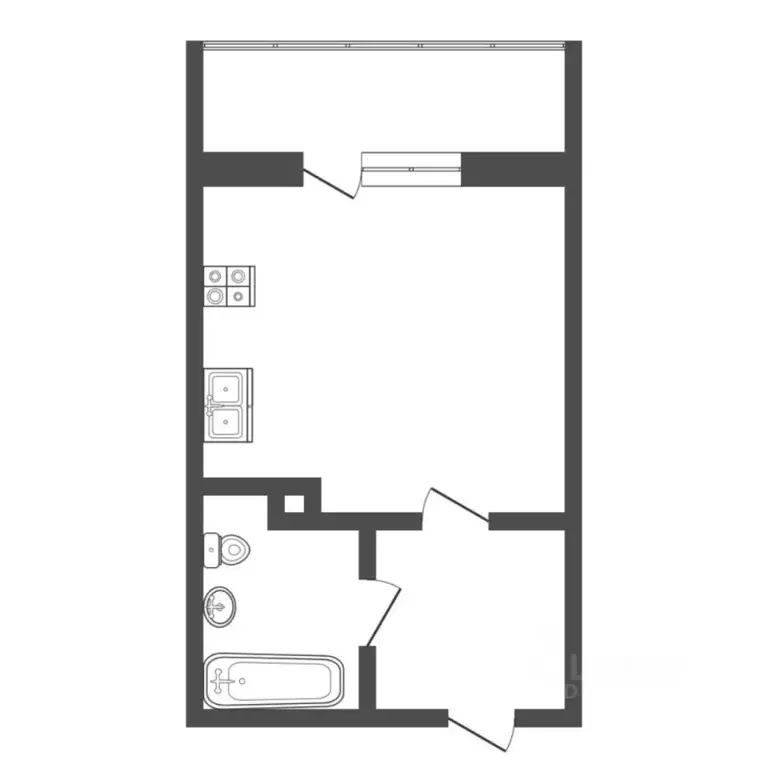 Студия Тюменская область, Тюмень ул. Верхнетарманская, 3 (26.5 м) - Фото 2