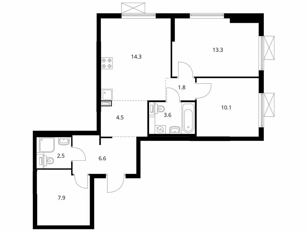 2-комнатная квартира: Котельники, микрорайон Белая Дача, 29 (65.1 м) - Фото 1