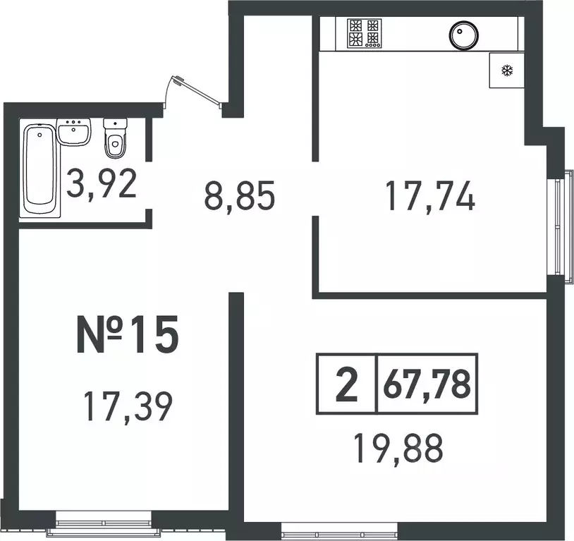 2-к кв. Краснодарский край, Краснодар ул. Атлантическая, 2к6 (67.78 м) - Фото 0
