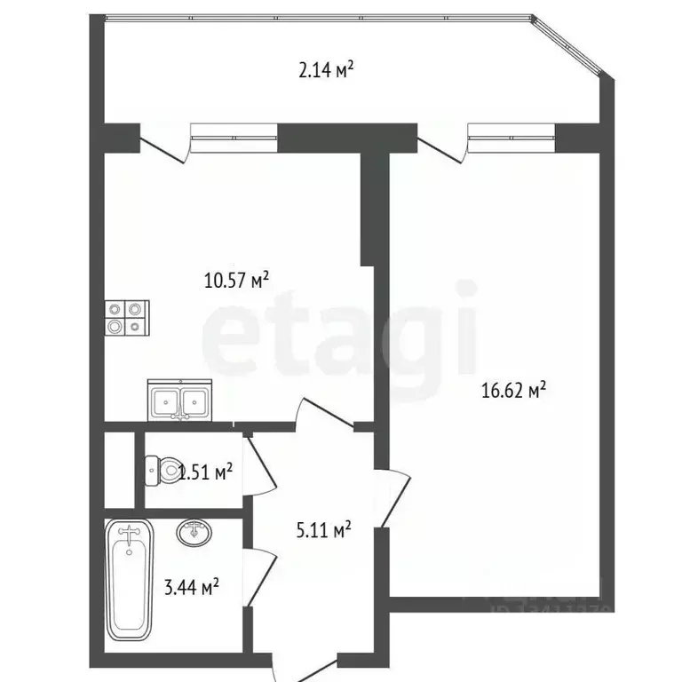 1-к кв. Белгородская область, Белгород Гостенская ул., 16А (37.3 м) - Фото 2