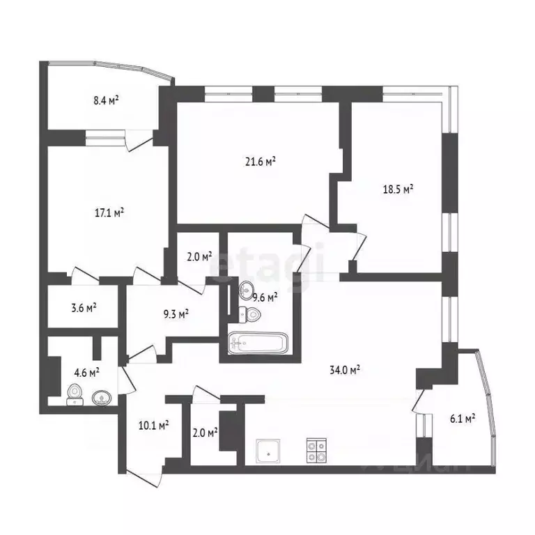 4-к кв. Тюменская область, Тюмень ул. Мельникайте, 30к4 (131.7 м) - Фото 0