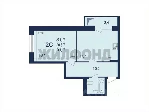 2-к кв. Новосибирская область, Новосибирск ул. Кирова, 242 (50.9 м) - Фото 0