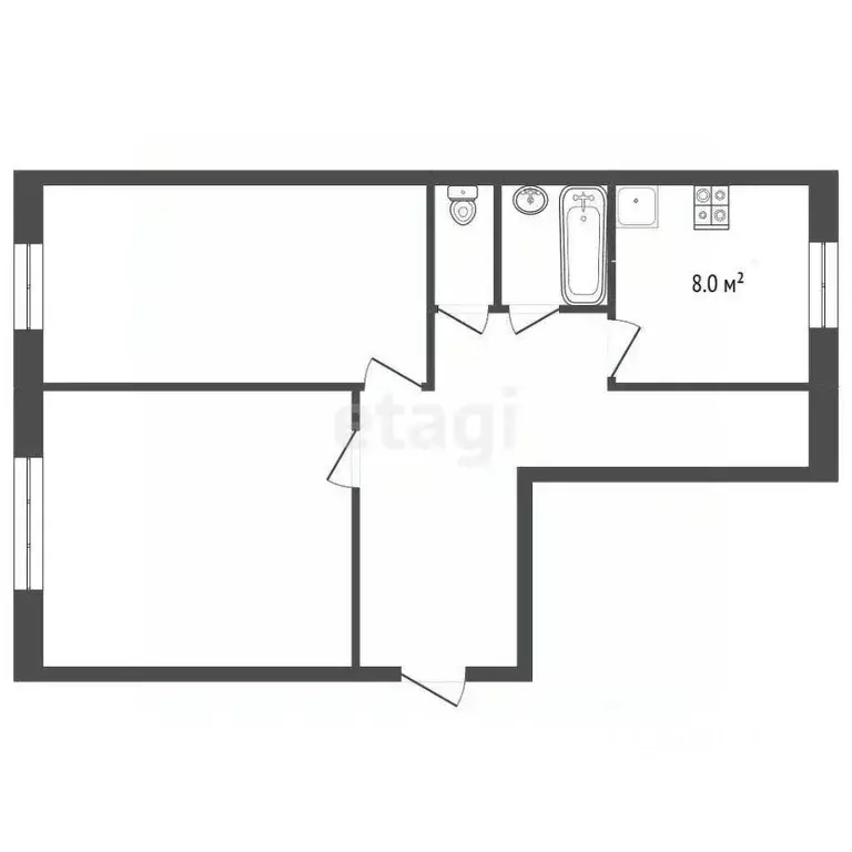 2-к кв. Томская область, Томск пос. Степановка, ул. Калужская, 17/2 ... - Фото 2