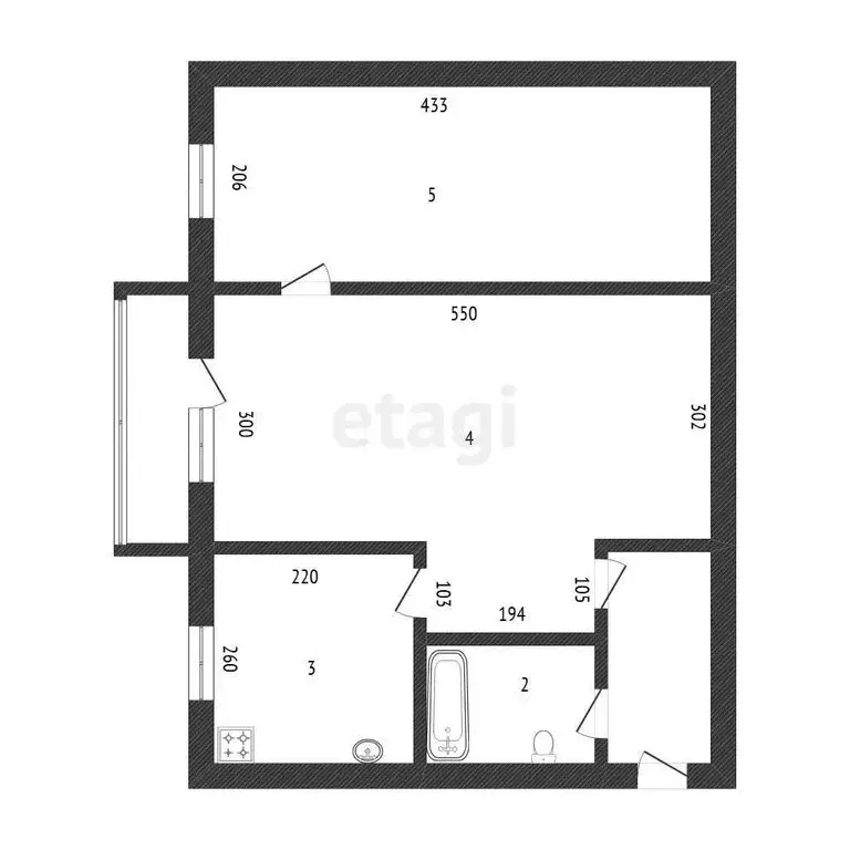 2-комнатная квартира: Тобольск, улица Семёна Ремезова, 64А (41 м) - Фото 1