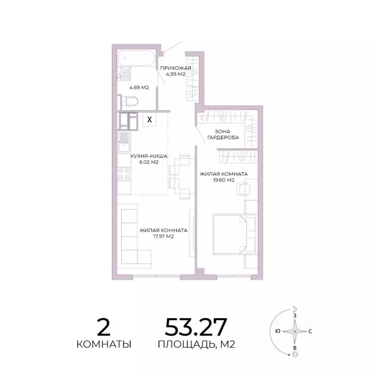 2-к кв. Пензенская область, Пенза Побочинская ул., с18 (53.27 м) - Фото 0