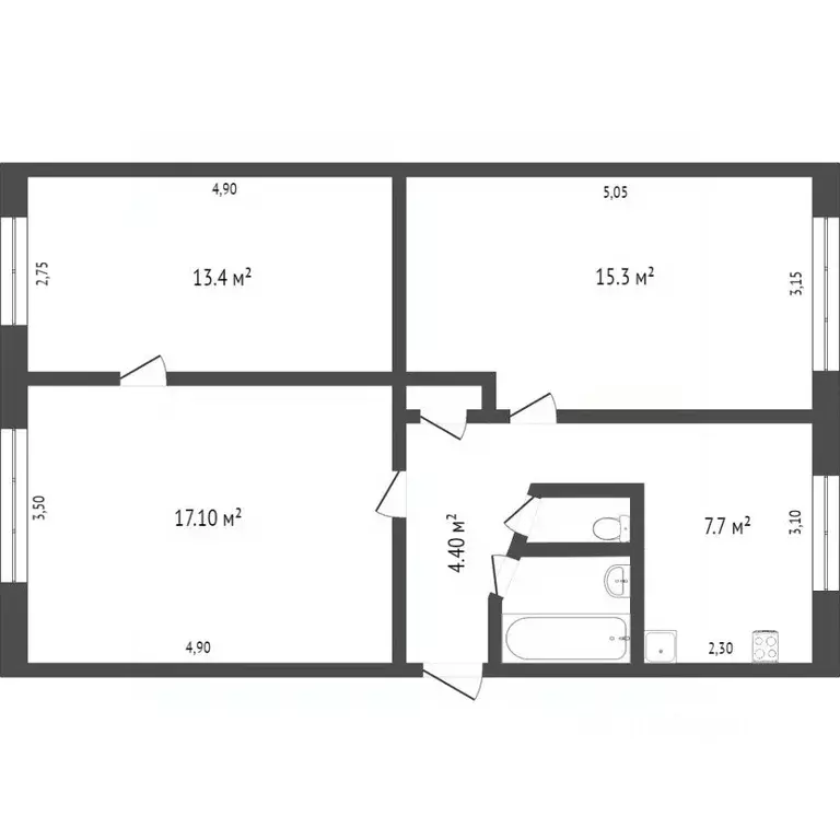 3-к кв. Коми, Сыктывкар ул. Димитрова, 46 (61.3 м) - Фото 1