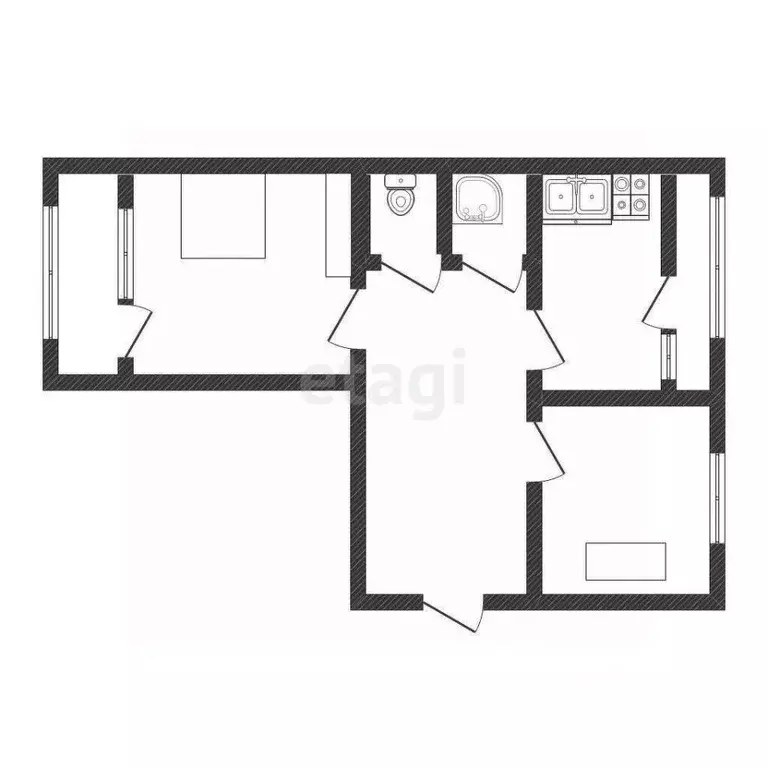 2-к кв. Ставропольский край, Ставрополь № 35 мкр, ул. Андреевская, 6 ... - Фото 0