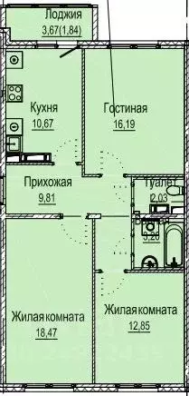 3-к кв. Нижегородская область, Нижний Новгород Лесной Городок мкр, ... - Фото 0