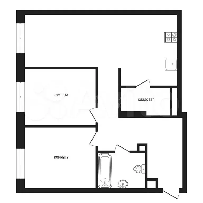 2-к. квартира, 80 м, 1/19 эт. - Фото 0