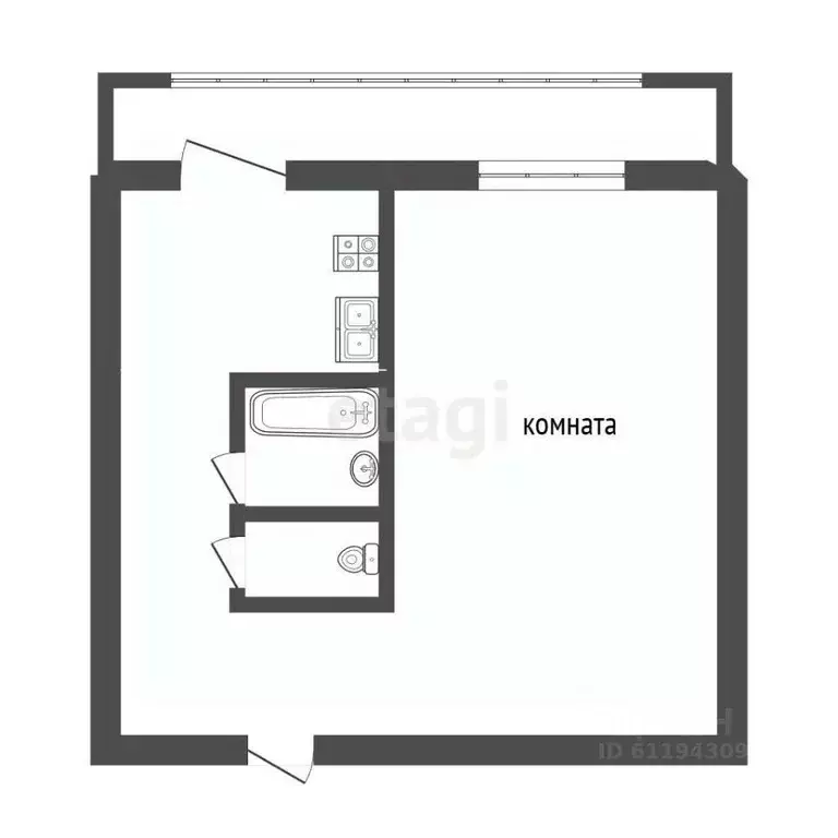 1-к кв. Мордовия, Саранск Серадзская ул., 19 (33.2 м) - Фото 2