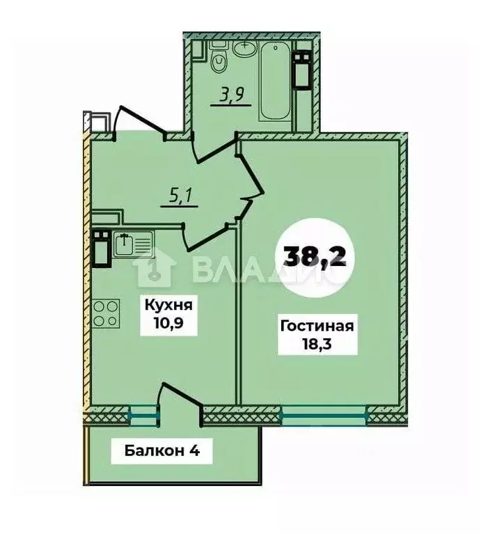1-к кв. Бурятия, Улан-Удэ 148А мкр, 2/4 (38.2 м) - Фото 2