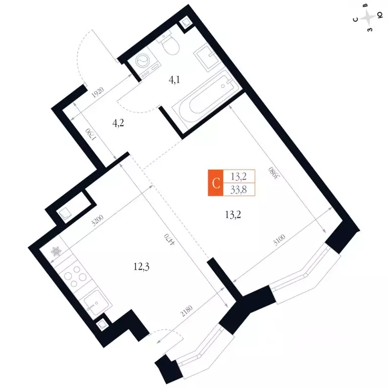 Студия Нижегородская область, Нижний Новгород Черниговская ул. (33.8 ... - Фото 1