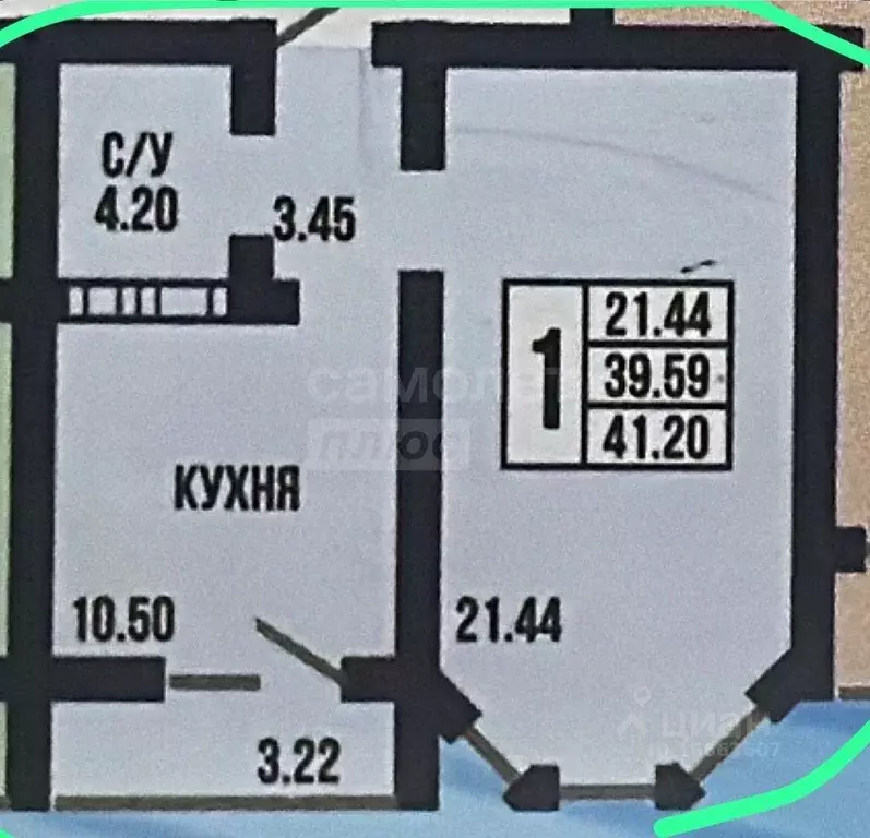 1-к кв. Оренбургская область, Оренбург ул. Березка, 19/1 (41.2 м) - Фото 2