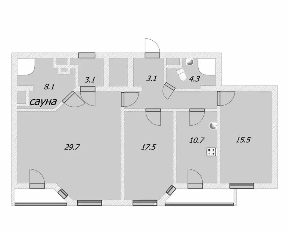 3-комнатная квартира: Сестрорецк, улица Токарева, 8 (97 м) - Фото 2