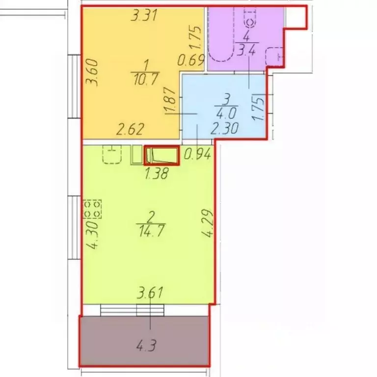 1-к кв. Санкт-Петербург аллея Арцеуловская, 19 (32.8 м) - Фото 1