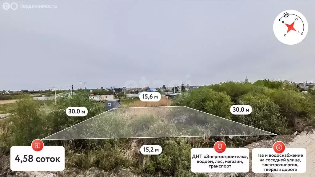 Участок в Тюмень, ТСН Энергостроитель, Лесная улица (4.6 м) - Фото 2