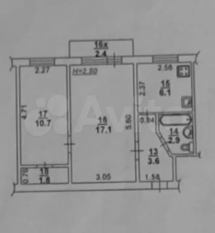 2-к. квартира, 42 м, 5/5 эт. - Фото 0