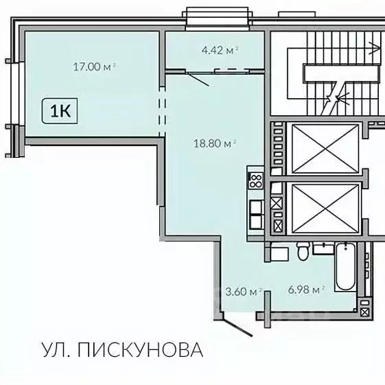 1-к кв. Иркутская область, Иркутск Байкальская ул., 91 (50.8 м) - Фото 1