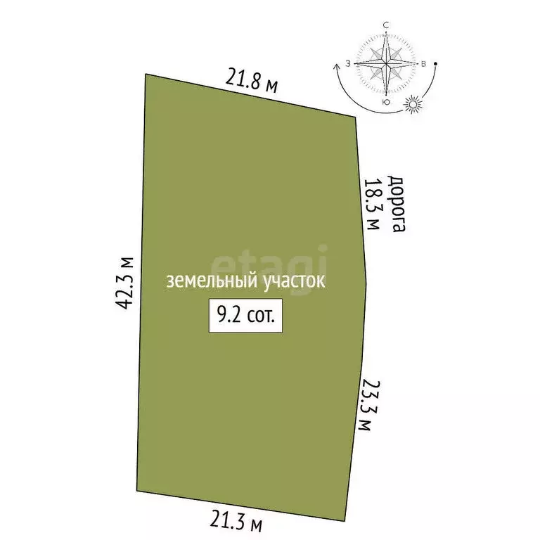 Участок в село Падун, Пролетарская улица (8 м) - Фото 1