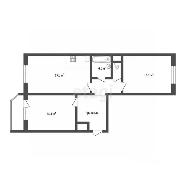 2-к кв. Тюменская область, Тюмень Кремлевская ул., 110к3 (66.5 м) - Фото 1