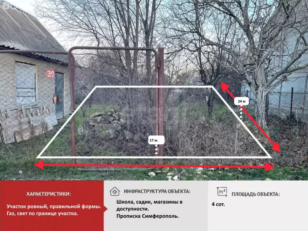 Участок в Симферополь, 24-я улица Коллективных Садов (3.95 м) - Фото 2