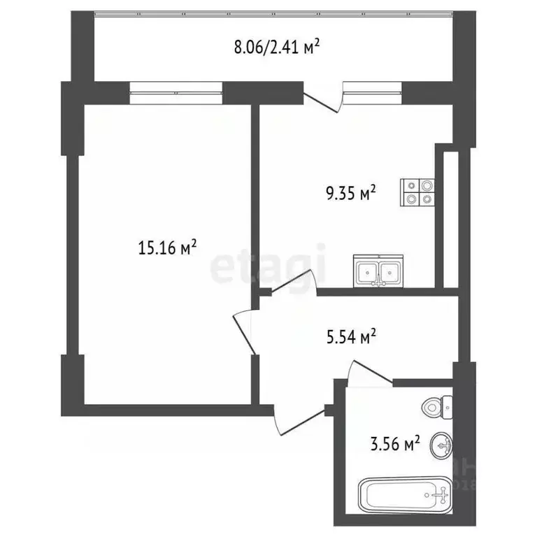 1-к кв. Самарская область, Самара 3-й проезд, 50 (41.67 м) - Фото 2