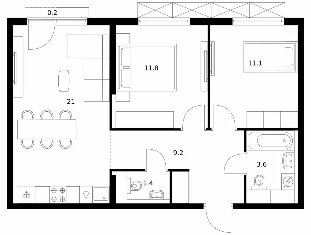 2-комнатная квартира: Мытищи, жилой комплекс Яуза Парк, к5 (58.3 м) - Фото 1
