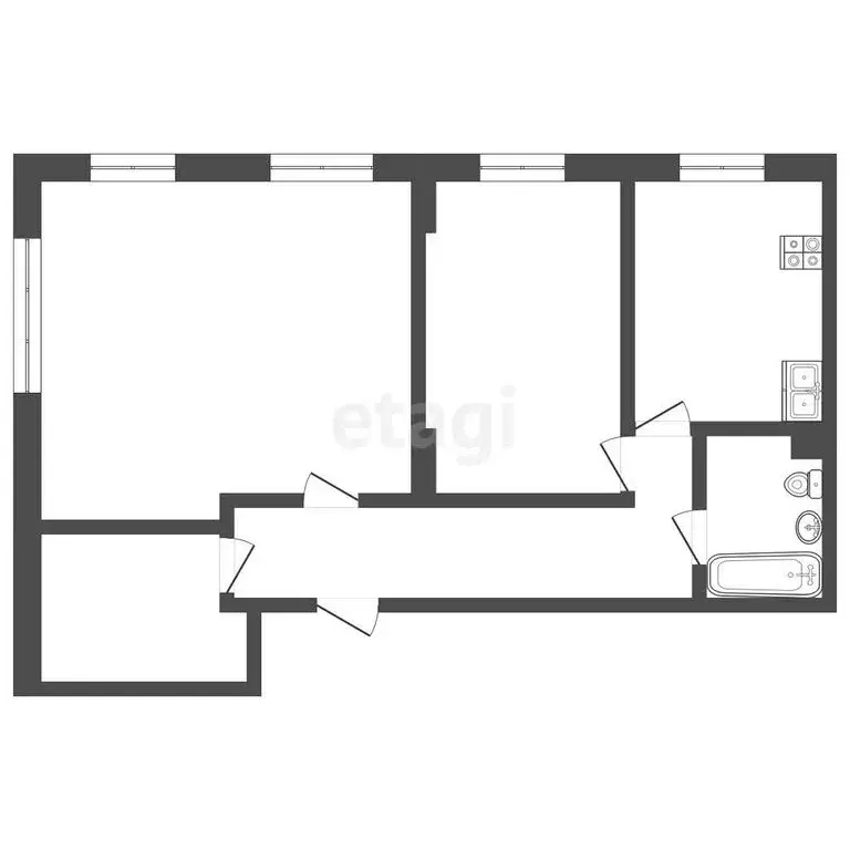 2-комнатная квартира: Тюмень, проезд Воронинские Горки, 99Б (69.5 м) - Фото 1
