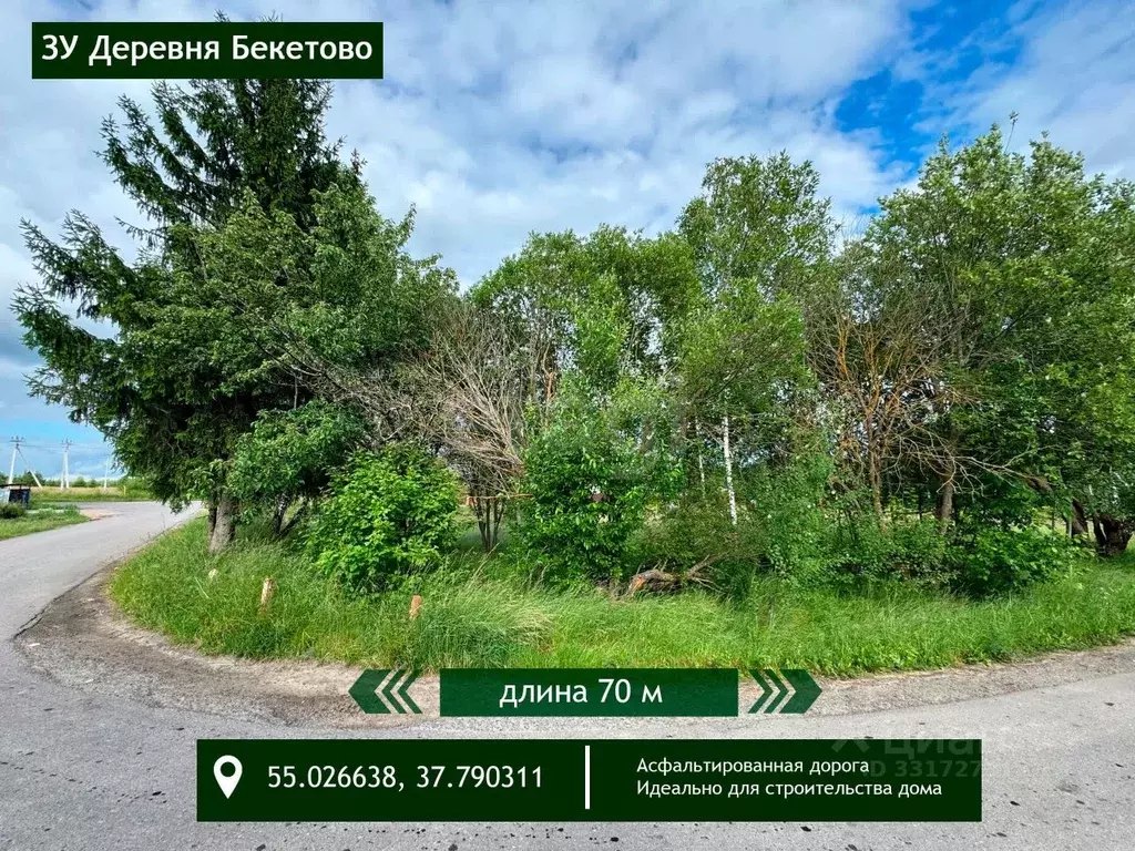 Участок в Московская область, Ступино городской округ, д. Бекетово  ... - Фото 1