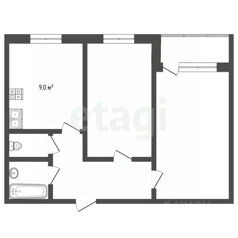 3-к кв. Московская область, Красногорск бул. Космонавтов, 13 (62.3 м) - Фото 2