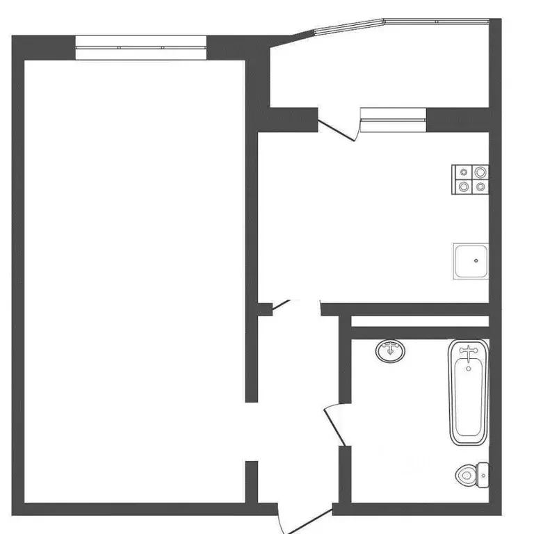 1-к кв. Тюменская область, Тюмень ул. Константина Посьета, 11к1 (41.0 ... - Фото 2
