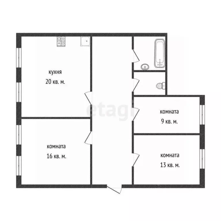 3-к кв. Курганская область, Курган ул. Ленина, 27 (72.2 м) - Фото 2