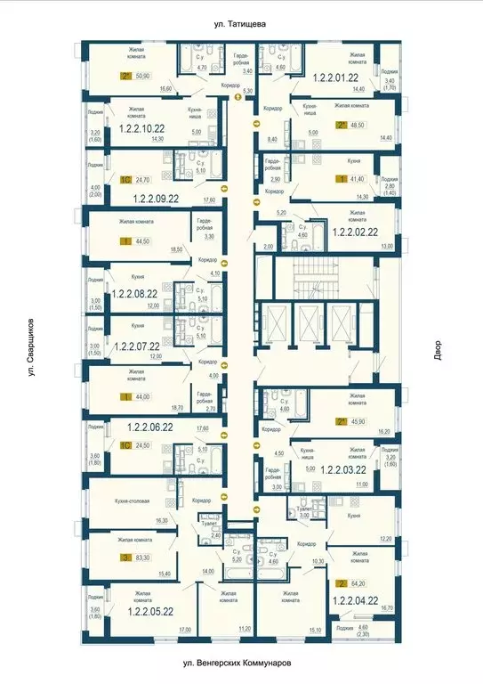 1-комнатная квартира: Екатеринбург, улица Татищева, 105 (44 м) - Фото 0