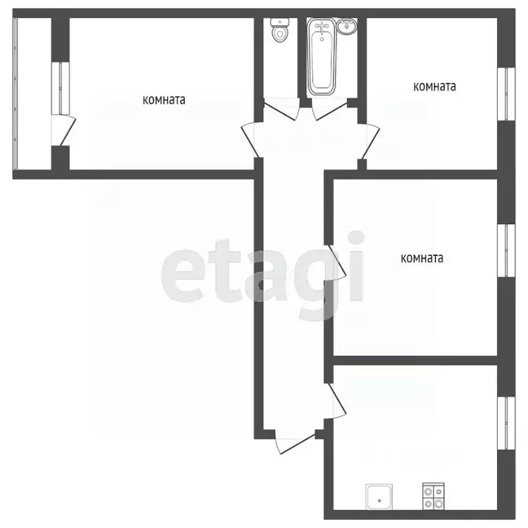 3-к кв. Смоленская область, Рославль 16-й мкр, 2 (80.0 м) - Фото 1