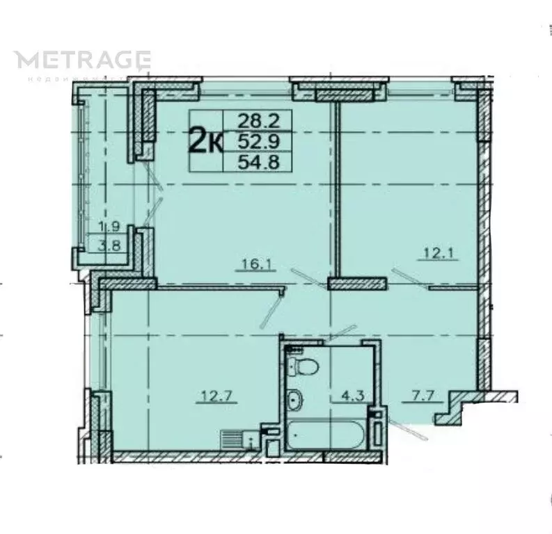 2-комнатная квартира: Новосибирск, улица Кирова, 274 (52.5 м) - Фото 0