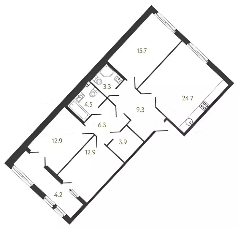 Квартира, 4 комнаты, 93 м - Фото 0