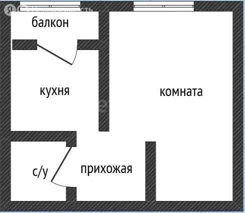 1-комнатная квартира: Оренбург, Пролетарская улица, 288/2 (38 м) - Фото 1