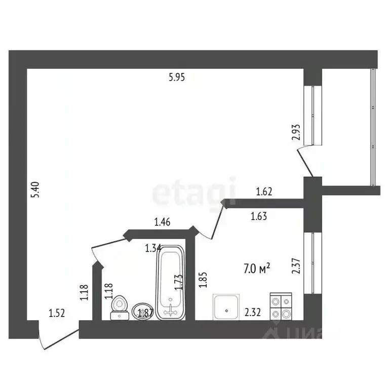 1-к кв. Свердловская область, Талица Ромашковая ул., 3 (31.6 м) - Фото 2