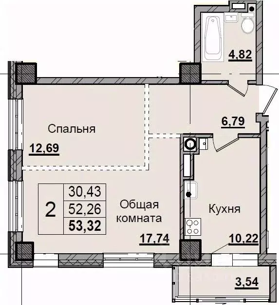 2-к кв. Саха (Якутия), Якутск просп. Михаила Николаева, 31/5 (53.89 м) - Фото 0