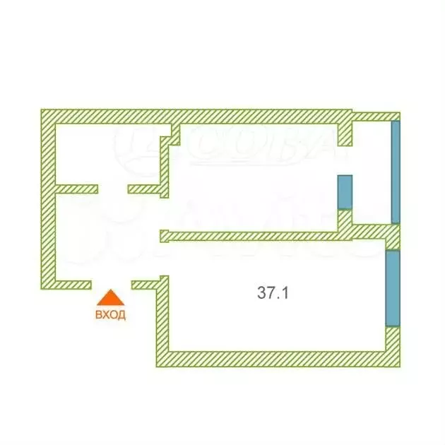 1-к. квартира, 38 м, 5/10 эт. - Фото 0