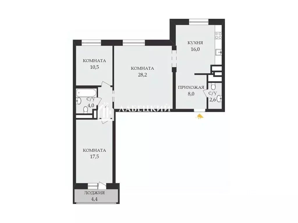Квартира, 3 комнаты, 90 м - Фото 0