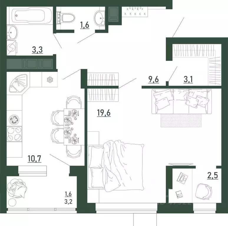 1-к кв. Воронежская область, Воронеж бул. Содружества, 6 (52.0 м) - Фото 0