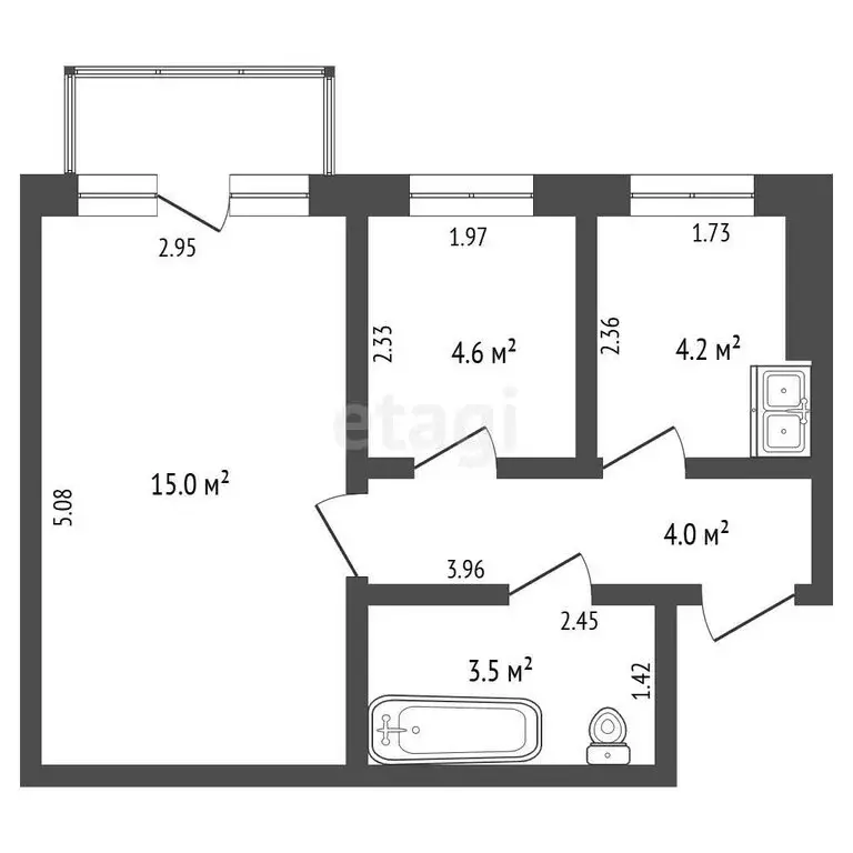 2-комнатная квартира: Прохладный, улица Ленина, 84 (31 м) - Фото 0