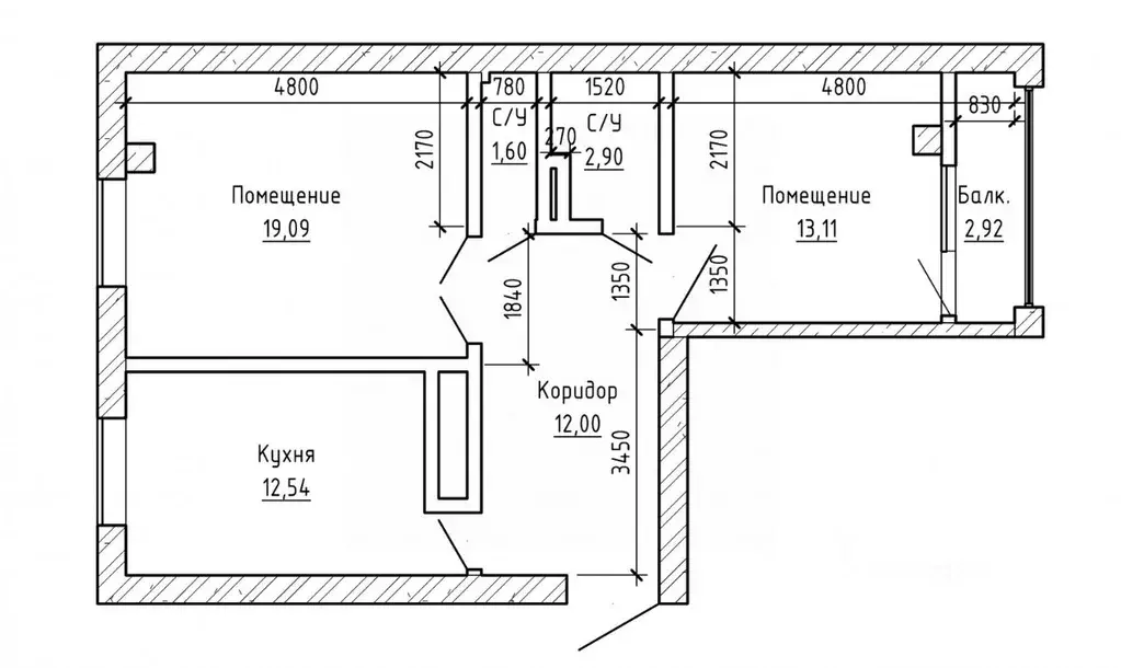 2-к кв. Кабардино-Балкария, Нальчик ул. Ахохова (65.0 м) - Фото 2